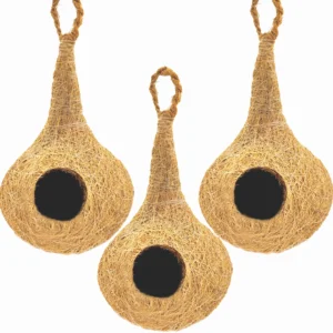 PraniMart safest round organic bird nest pack of 3 Bird House  (Hanging)